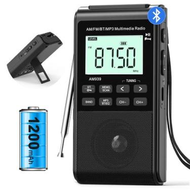 Imagem de Rádio FM Bluetooth AM Jazmm com bateria recarregável de 1200mAh