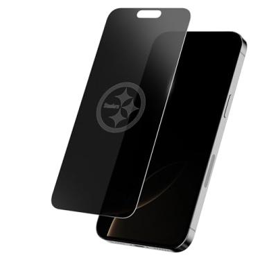 Imagem de Screen Skinz - Protetor de tela de privacidade NFL Pittsburgh Steelers para iPhone 14 Pro Max Vidro temperado oficialmente licenciado - Logotipo desaparecendo, compatível com capas, tela de vidro