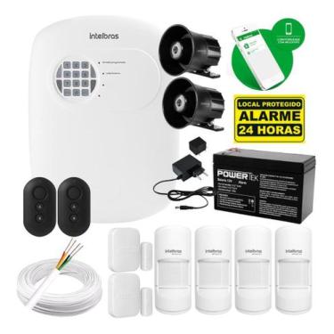 Imagem de Kit Alarme Híbrido Intelbras 6 Sensores PET 2 Sirenes via Aplicativo -