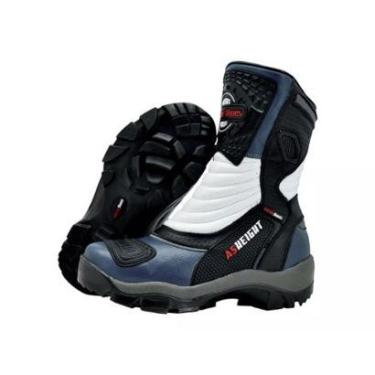 Imagem de 952AT-Bota Cano Alto Motociclismo Couro Legítimo – Palmilha com 9cm de Altura AZUL-Masculino