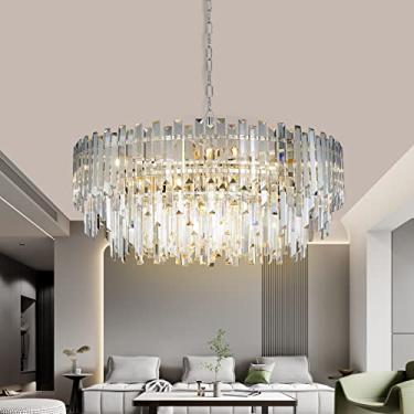 Imagem de Lustre de cristal iluminação 78 cm para salas de jantar quarto hall de entrada teto pendente lustre luminária luminária