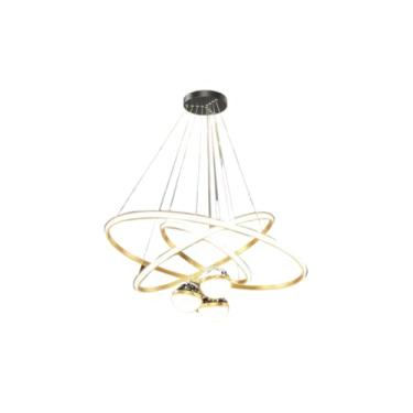 Imagem de Lustre Pendente LED 3 Cores – Design Nórdico Moderno – Para Sala, Cozinha e Quarto – Ajustável e Decorativo(Estilo B/Ouro (110V-220V))