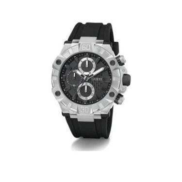 Imagem de Relógio Guess Masculino Preto Prata Silicone Original gw0802g1-Masculino