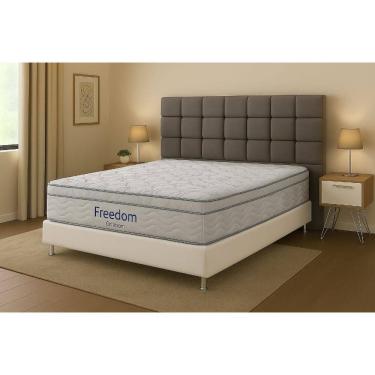 Imagem de Cama Box Casal CRC + Colchão Freedom Ortobom + Cabeceira Piave - 138x188x12