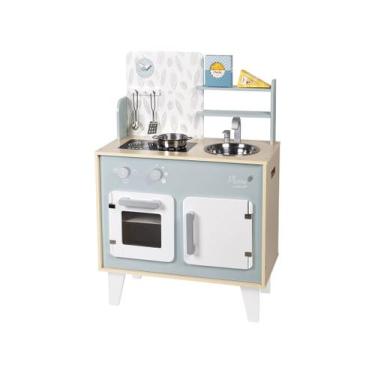 Imagem de Cozinha Infantil Plume de Madeira Plume Janod, Azul, Cinza