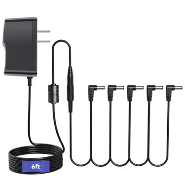 Imagem de Solutek Substituição para fonte de alimentação de pedal de guitarra Boss 9V PSA, cabo de alimentação de 9V 1000mA 1,8-3 m para Boss DS-1, BD-2, DD-7, RV-6, DD-500... para MXR EHX TC Electronic Strymon