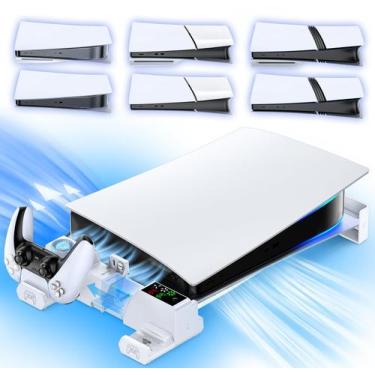 Imagem de Suporte horizontal PS5 com ventilador e carregador Tokluck White