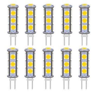 Imagem de GRV Lâmpada LED G4 13-5050 SMD 2W G4 12V DC base de dois pinos lâmpada LED super brilhante 3000K branco quente, lâmpadas interiores para trailer, luz de barco, luzes de armário iluminação paisagística