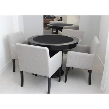 Imagem de Mesa de Carteado com Gavetas e Porta copos - 0,90x0,80 - Com xadrez - 