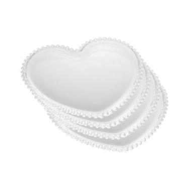 Imagem de Conjunto c/ 4 pratos coração pearl cristal de chumbo - wolff