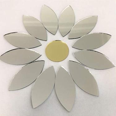 Imagem de NUO RUI 50 peças de mosaico em forma de olho, espelhos de artesanato a granel 3,5 x 1,5 cm