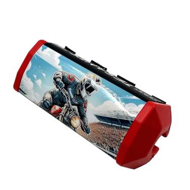 Imagem de Almofada de guidão de bicicleta suja, barra transversal de proteção de peito de esponja serve para motos de sujeira de 3,8 cm, motocross, quadriciclos, off-road, guidão, barra transversal (vermelho)