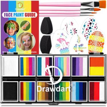 Imagem de Kit de pintura facial Drawdart Professional com estêncil 10mL