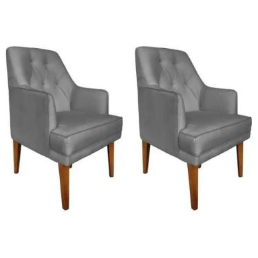 Imagem de Kit 2 Cadeiras Poltronas Decorativa Paris Sala de Jantar Recepção Retr