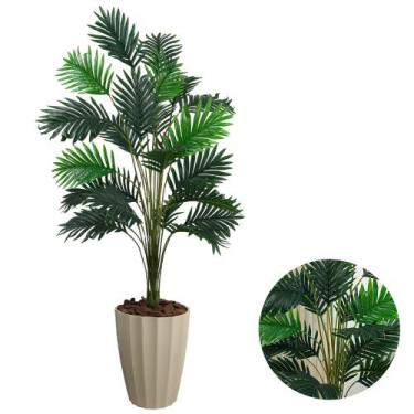 Imagem de Palmeira Artificial Grande Com Vaso Facetado Decorativo Casa - PlantaI