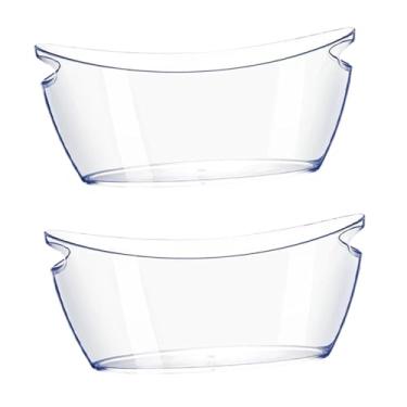 Imagem de Generic 2x Balde de Gelo com Alça Balde de Acrílico para Champanhe Multiuso Garrafas de Cerveja Bebidas Banheira de Gelo para Churrasco Festas em Casa