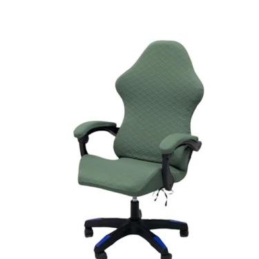 Imagem de Conjunto de capa de cadeira de jogos com capas de apoio de braço, capa elástica de jacquard, 1 capa de ajuste de forma e capas de braços de cadeira incluídas (sem cadeira verde oliva)