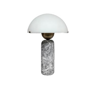 Imagem de Abajur de cabeceira Luminária de mesa pedra, vidro, sala estar, centro, estudo, cabeceira, decoração quarto(Gray)