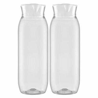 Imagem de 2 Jarra Garrafa De Água Suco Geladeira Tampa Higiênica 1,4l - Bandeira