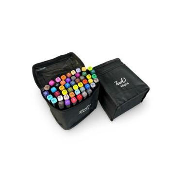 Imagem de Kit Caneta Marcadora Touch Permanente Colorida Ponta Dupla Com Diverso