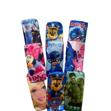 Imagem de Kit 10 Estojo Escolar Personagens Infantil Atacado Revenda - MD