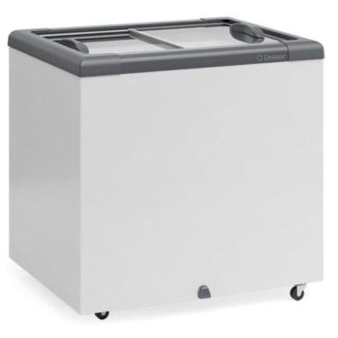 Imagem de Freezer Plano Vidro Reto Deslizante com LED GHD200L Cinza Gelopar 220V