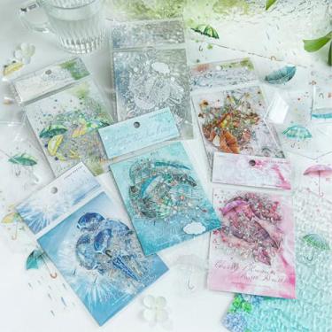 Imagem de 120 peças de guarda-chuva scrapbook kit de adesivos guarda-chuva PET transparente à prova d'água conjunto de adesivos para lixo diário garrafas de água telefone laptop decalques pacote para