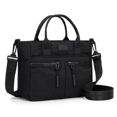 Imagem de Montana West Bolsa feminina de nylon com alça transversal, para viagem, trabalho, uso diário, Preto, Medium