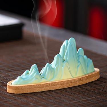 Imagem de Suporte de incenso de montanha, queimador de incenso para ioga, escritório, meditação e decoração de casa | Bandeja removível com design de montanha