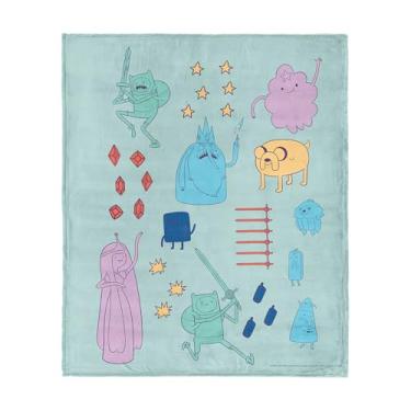 Imagem de Cartoon Network Adventure Time Welcome to Ooo Silk Touch, capa de pelúcia de personagem colorido, 101 x 127 cm