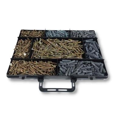 Imagem de Kit 300 Parafusos Philips Chipboard e Buchas + Maleta Vonder