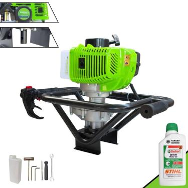 Imagem de Perfurador de Solo Polaca Cavadeira Sem Broca Menegotti MPS-52 À Gasolina 52cc 1,8HP Alta Rotação e Performance Para Construção Civil + ÓLEO STIHL 2T