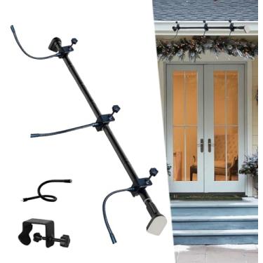 Imagem de Gancho de guirlanda para moldura de porta cabide de guirlanda ajustável para moldura de porta da frente serve para portas de 81 a 203 cm, suporte de decoração de Natal e Halloween para grinaldas, sem