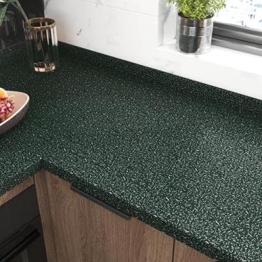Imagem de Wallderful Papel de parede granito verde extra largo mármore contato bancadas papel de parede prata galáxia terrrazzo papel de parede para banheiro parede cozinha backsplash armário vinil envoltório