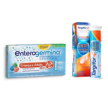Imagem de Kit Enterogermina Plus Probiótico, 10 unidades de 5 ml + Targifor C Vitamina C e Arginina 16 comprimidos efervescentes