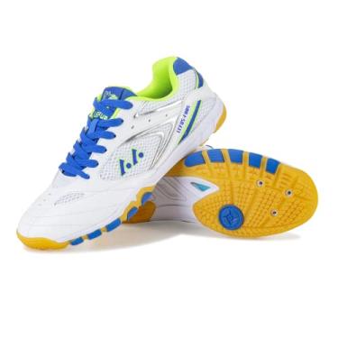 Imagem de Tênis feminino masculino leve moda sapatos de quadra internos adequados para pickleball, badminton, tênis de mesa, vôlei, Branco 805, 39 BR