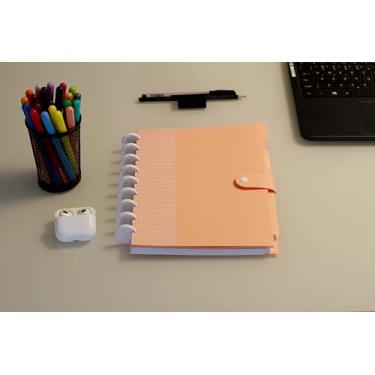 Imagem de Confetti Caderno Smart Médio Com Botão E Divisórias - Cos Salmão