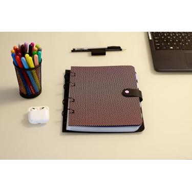 Imagem de Confetti Caderno Argolado Médio 100 Fls Dots Preto C/Impressão Rosa Claro