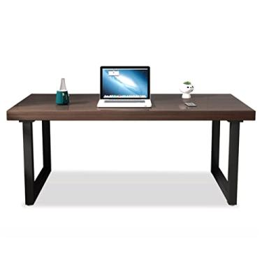 Imagem de Mesa de escritório com 5 cm de espessura, adequada para escritório doméstico, mesa de computador de metal estilo industrial/mesa de conferência, fácil de instalar (espessura 5 cm 180 x 60 x 75 cm