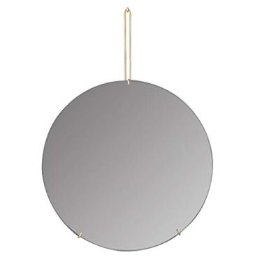 Imagem de Espelho de barbear HD espelho de parede redondo espelho de cômoda sem moldura com gancho de ferro espelho de vaidade para entradas salas de estar banheiro espelhos de casa decoração 39.9-69.8 cm