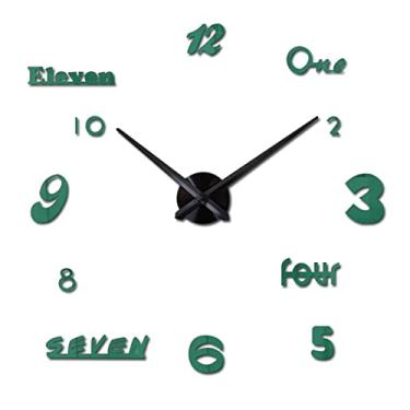 Imagem de 8SSAZZAT Grande relógio de parede DIY decoração de parede adesivo 3D relógio sem moldura casa sala de estar quarto escritório decoração (C 61 cm) (A 61 cm)