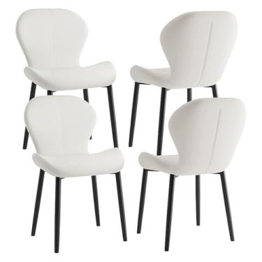 Imagem de Cadeira de jantar, cadeiras modernas para sala de jantar, cadeira de jantar estofada, conjunto de 4 cadeiras de lazer modernas para sala de jantar, cadeira de cozinha com encosto ergonômico e pernas