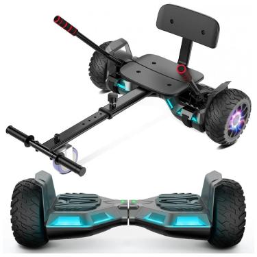 Imagem de Hoverboard com Assento para Crianças e Adultos, Auto Balanceamento 6,5 e 8,5 polegadas, Bluetooth com Luzes LED Coloridas - Kart com Rodas