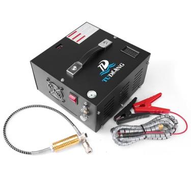 Imagem de TUDIVING-4500Psi 300Bar 30Mpa Compressor de ar PCP portátil Bomba de carro de alta pressão com adaptador de energia de 12V para inflador de tanque de mergulho 220V (TXES061)