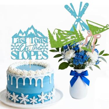 Imagem de KEWUFD Last Toast on the Slopes Centerpiece Stick Winter Bachelorette Party Decorations for Table Wedding Anniversary Party Decoration Supplies