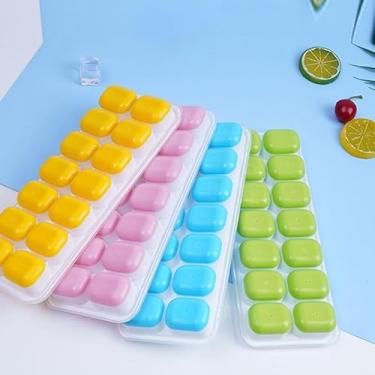 Imagem de Kit 4 Formas de Gelo com Tampa em Silicone Flexível – 14 Cubos