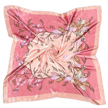 Imagem de Cachecol quadrado grande de cetim de 89 cm, acessórios de seda, praças, bandanas de praia clássicas para mulheres