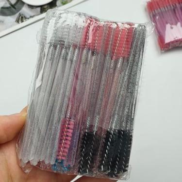Imagem de 100 pincéis descartáveis de cílios – aplicadores de bastão de rímel preto para maquiagem, ideal para extensões de cílios e mistura de cuidados com sobrancelhas