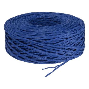 Imagem de Fita de ráfia, fio de ráfia, fio de ráfia, cordão de corda para sacos de crochê, artesanato, festivais, buquês, embrulho, azul escuro