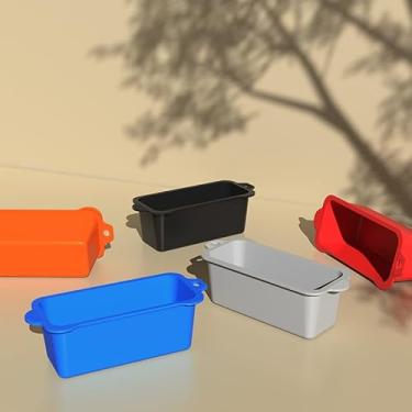 Imagem de [Pacote com 2] Forros de copo de graxa de silicone preto – Forros de bandeja coletora reutilizáveis para chapa Blackstone, coletores de gordura resistentes ao calor, acessórios de grelha de fácil